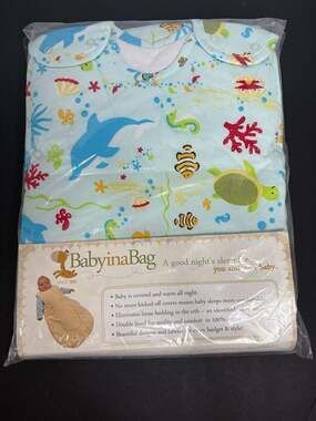 Babyinabag 100% Cotton Baby Sleeping Bag, Ocean Life Print